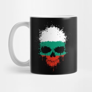 Chaotic Bulgarian Flag Splatter Skull Mug